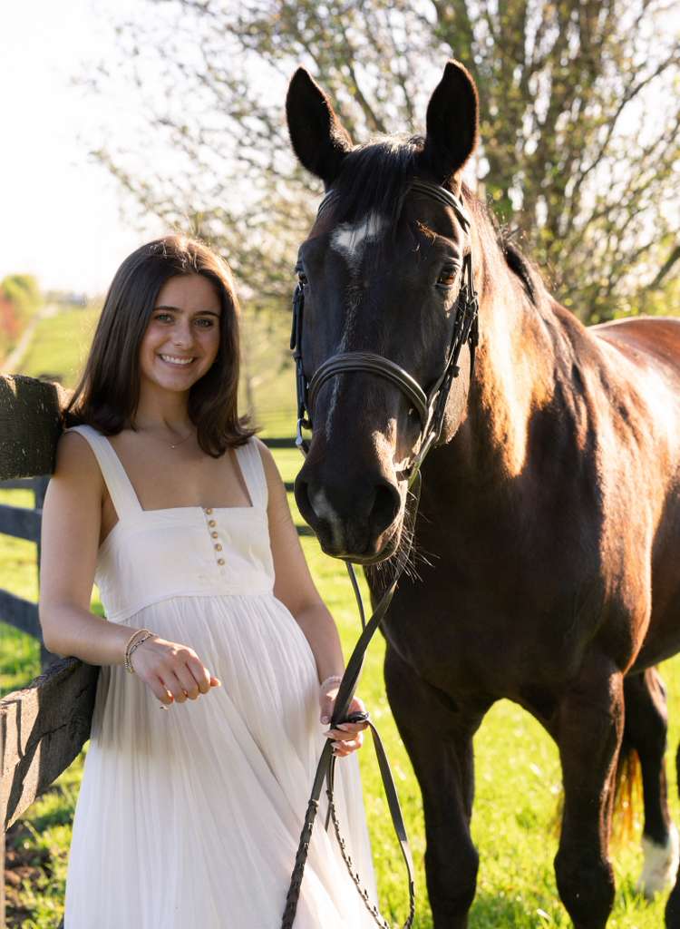Chloe Adams with her horse in spring